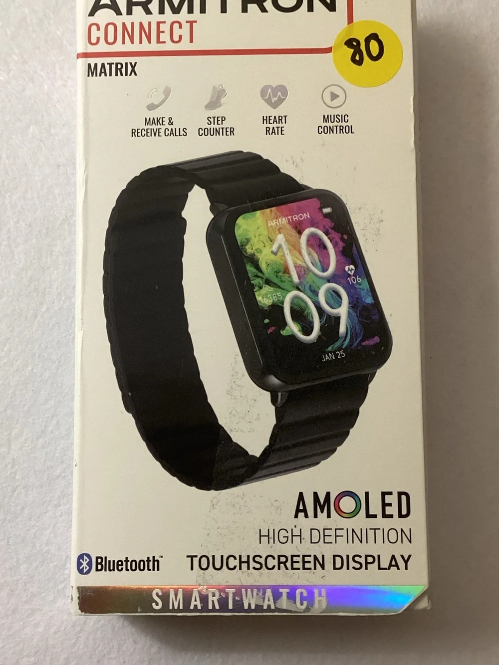 Armitron Connect Matrix Black Silicone Smartwatch, 44mm
